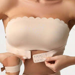 Oblique Shoulder Hollow-out Lace Band Chest Pad Naked Women Sense Seamless Bras