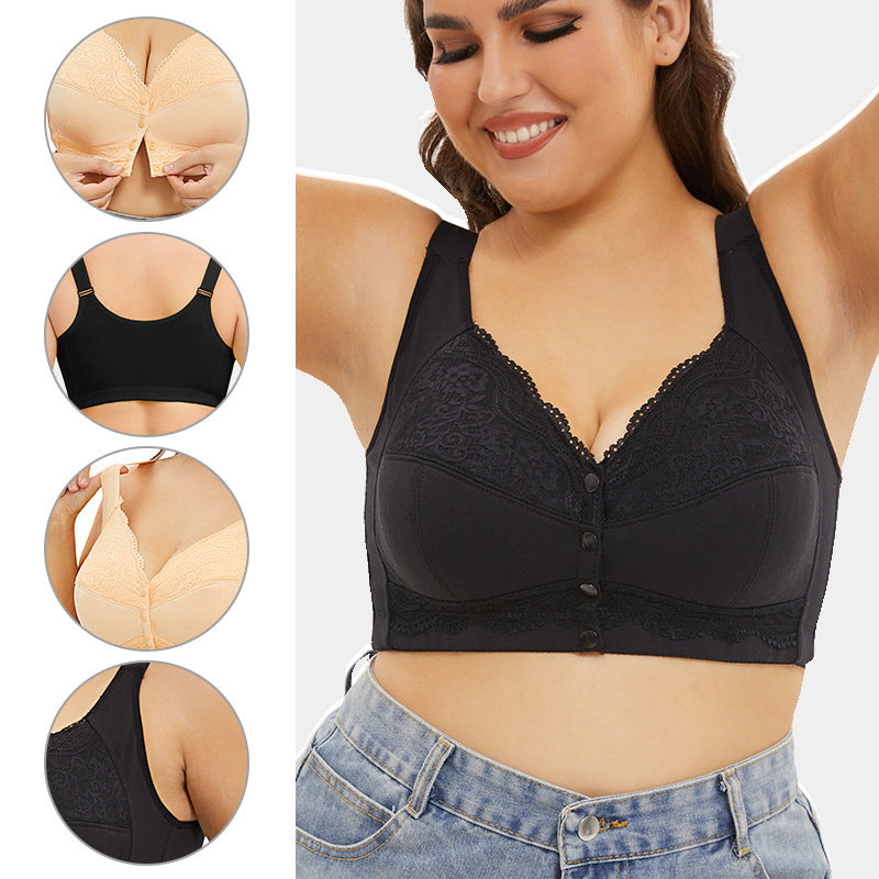 Super Plus Size Bra Big Cup Front Buckle Lace Fashion Underwear